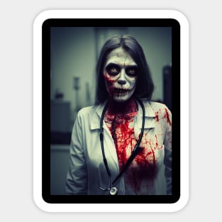 Zombie Doctor Portrait Sticker